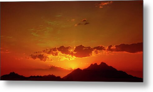 Sun Metal Print featuring the photograph Red Sunset In Africa 2 by Johanna Hurmerinta