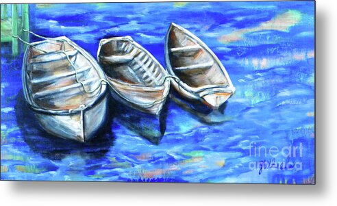 Boats Metal Print featuring the painting Serenity by JoAnn Wheeler