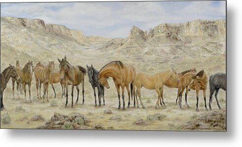 Horse Metal Print featuring the painting Siesta at Noon by Cathy Cleveland