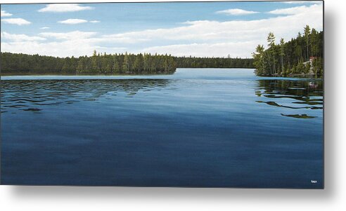 Landscapes Metal Print featuring the painting Skinners Bay Muskoka by Kenneth M Kirsch