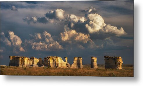 Storm Clouds Metal Print featuring the photograph Storm over Monument Rocks by Darren White