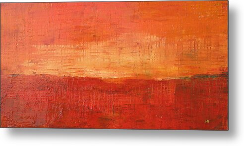 Abstract Metal Print featuring the painting Sunset by Habib Ayat