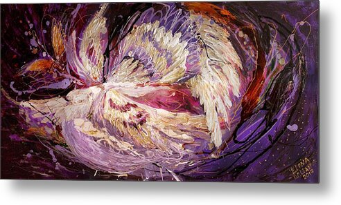 Modern Jewish Art Metal Print featuring the painting The Angel Wings #8 The dance of spirit by Elena Kotliarker