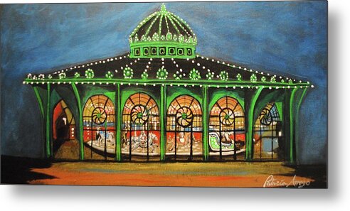 Asbury Park Metal Print featuring the painting The Carousel of Asbury Park by Patricia Arroyo