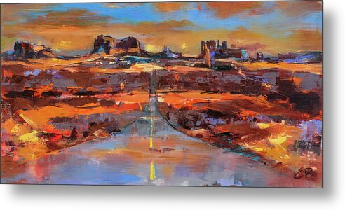 Monument Valley Metal Print featuring the painting The Land of Rock Towers by Elise Palmigiani