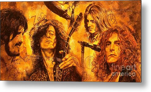 Led Zeppelin Metal Print featuring the painting The Legend by Igor Postash