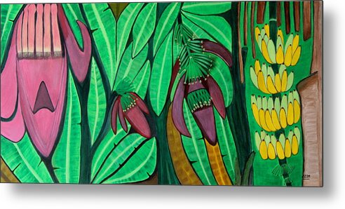 All Apparels Metal Print featuring the painting The Magic of Banana Blossoms by Lorna Maza