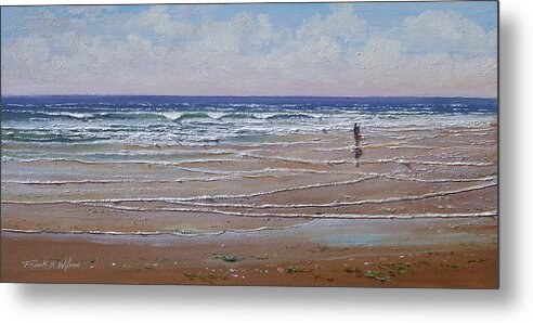 Seascape Metal Print featuring the painting The Shell Collector by Frank Wilson