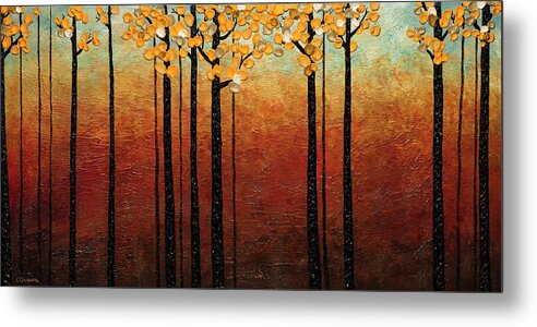 Tree Metal Print featuring the painting Tranquilidad by Carmen Guedez
