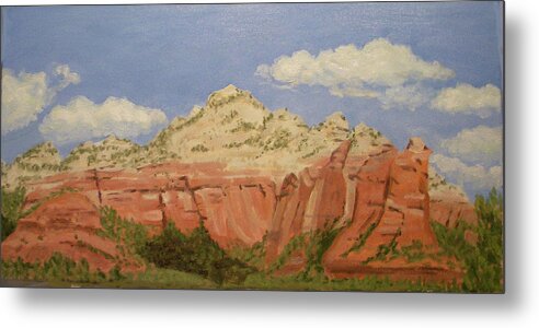 Landscape Metal Print featuring the painting View from Sedona by Stan Chraminski
