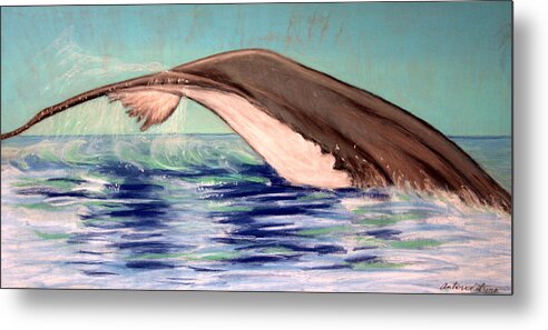 Whale Metal Print featuring the photograph Whale Tail  Pastel  Sold by Antonia Citrino