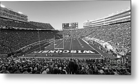 Camp Metal Print featuring the photograph 0095 BW Camp Randall Stadium by Steve Sturgill