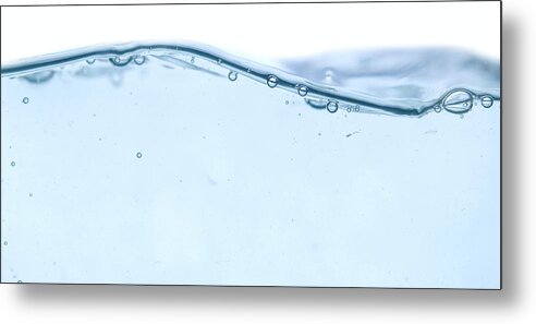 Panoramic Metal Print featuring the photograph Bubbles In Water #1 by Happyfoto