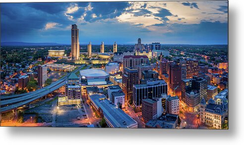 Albany Metal Print featuring the photograph Aerial panorama of Albany, New York by Mihai Andritoiu