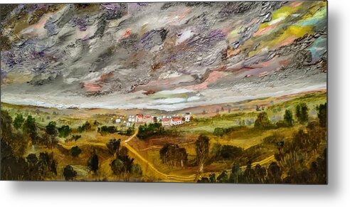 Landscape Metal Print featuring the painting Bentons Hamlet by Mike Benton