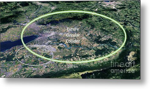 Future Circular Collider Metal Print featuring the photograph Future Circular Collider by Cern, Panagiotis Charitos/science Photo Library