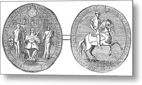 Horse Metal Print featuring the drawing Great Seal Of George II, Mid 18th by Print Collector