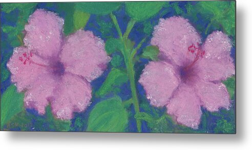 Florida Metal Print featuring the pastel Hibiscus Enchantment by Anne Katzeff