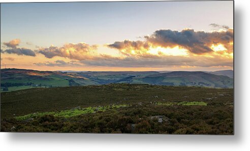 Landscape Metal Print featuring the photograph Peak District pano 05 by Chris Smith