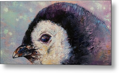 Baby Metal Print featuring the painting Penguin Chick by Michael Creese