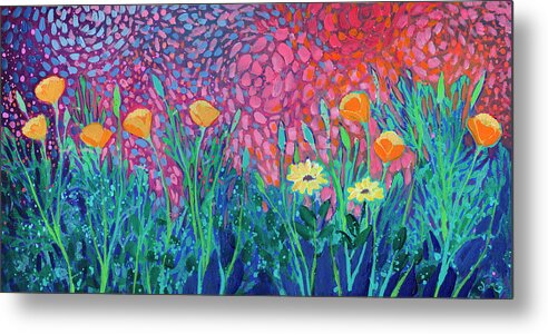 Poppy Metal Print featuring the painting Poppies at Twilight by Jennifer Lommers