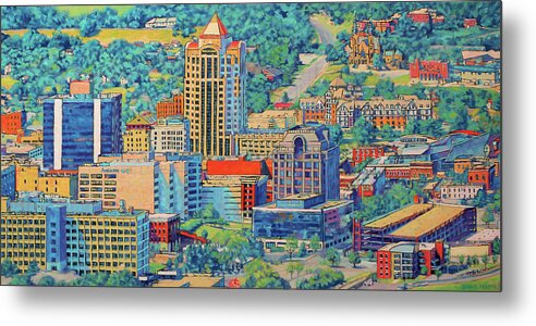 Roanoke Virginia Metal Print featuring the painting Star City of the South - Roanoke Virginia by Bonnie Mason