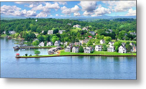 The Boardwalk Smith Mountain Lake Metal Print featuring the photograph The Boardwalk, Smith Mountain Lake, Va by The James Roney Collection