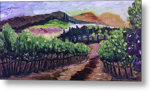 Landscape Metal Print featuring the painting Afternoon Vines by Roxy Rich