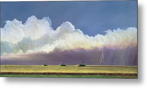 Landscape Metal Print featuring the painting Against The Storm by George Lightfoot