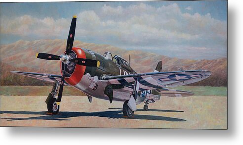 Aviation Metal Print featuring the painting Airshow Thunderbolt by Douglas Castleman