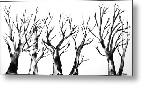 Bare Trees Metal Print featuring the painting Bare Trees by Vallee Johnson