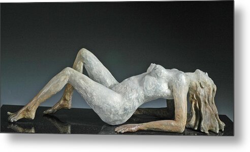 Female Reclining Nude Metal Print featuring the sculpture Desiree by Eduardo Gomez