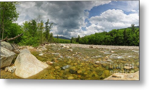 Clouds Metal Print featuring the photograph East Branch of the Pemigewasset River - Lincoln, New Hampshire USA by Erin Paul Donovan