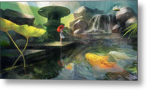 Koi Metal Print featuring the digital art Giant Koi by Steve Goad