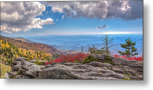 Grandfather Mountain Metal Print featuring the photograph Grandfather Mountain 10/11 Panorama 10/17/2016 by Jim Dollar