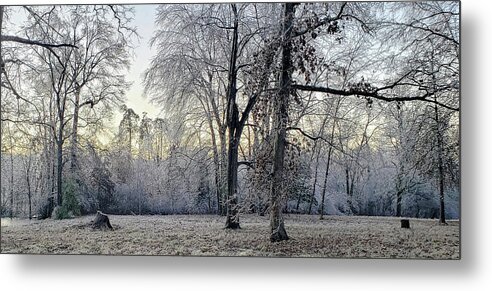 Historic Metal Print featuring the photograph Icy Morning at Silverbrook Gateway by GeeLeesa