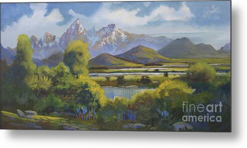 Jackson Wyoming Metal Print featuring the painting Jackson Valley 2 by Heather Coen