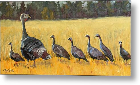 Turkey Metal Print featuring the painting Last in Line by Mary Benke