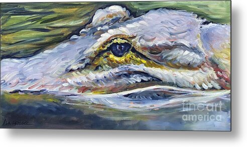 Alligator Metal Print featuring the painting Looking for Lunch by Alan Metzger