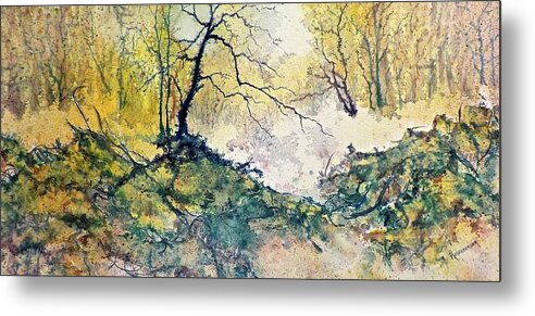 Watercolor Metal Print featuring the painting Nature's Textures by Carolyn Rosenberger