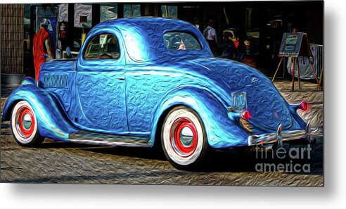 Cars Metal Print featuring the digital art Oldie But Goodie by Patti Powers