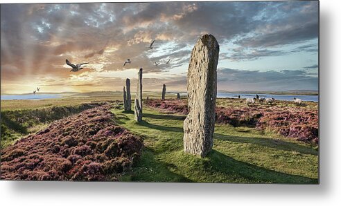 Ring Of Brodgar Metal Print featuring the photograph Ancient Stone - Photo of The Ring of Brodgar Stone Circle, Orkney by Paul E Williams