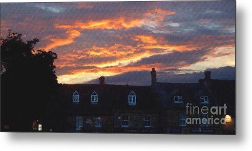 Stow-in-the-wold Metal Print featuring the photograph Stow Shops at Sunset by Brian Watt