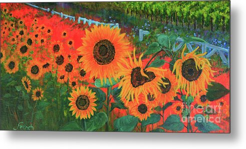 Sunflower Metal Print featuring the painting Sunflower Life by Jeanette French
