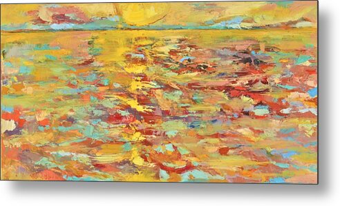 Sunny Metal Print featuring the painting Glisten by Linette Childs