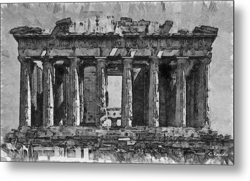 Rossidis Metal Print featuring the painting Acropolis by George Rossidis