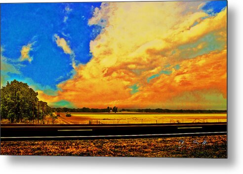 Art Metal Print featuring the digital art Hurry Sundown by Chas Sinklier