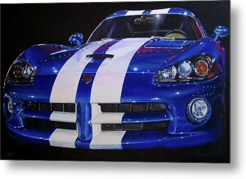 Car Metal Print featuring the painting Snake Eyes by Lynn Masters