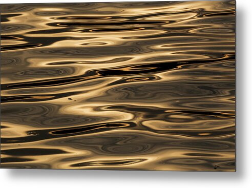 Water Metal Print featuring the photograph Golden Water by Martin Vorel Minimalist Photography