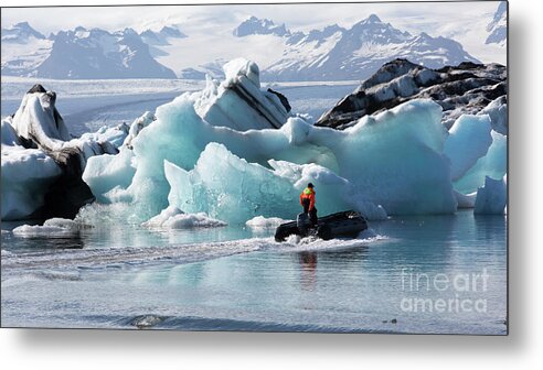 Europe Metal Print featuring the photograph Boat tour in Glacial lagoon by Agnes Caruso